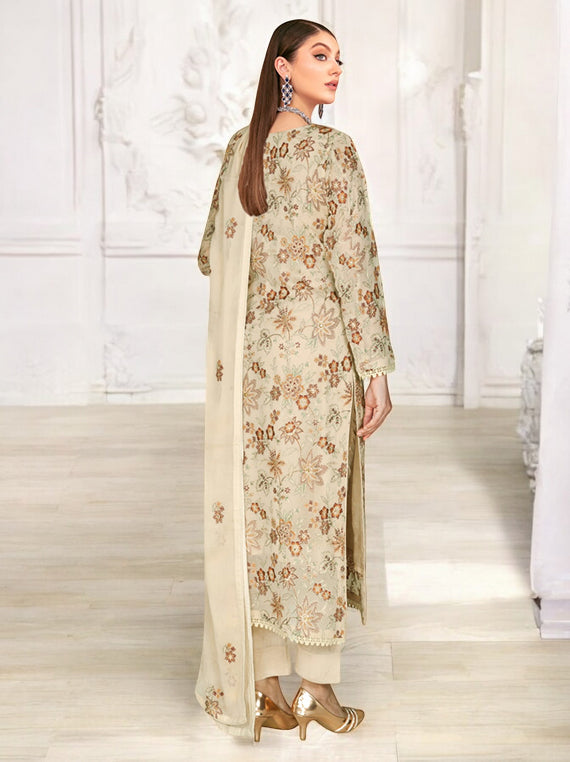 3-Piece Unstitched Chiffon by Ramsha WA-413