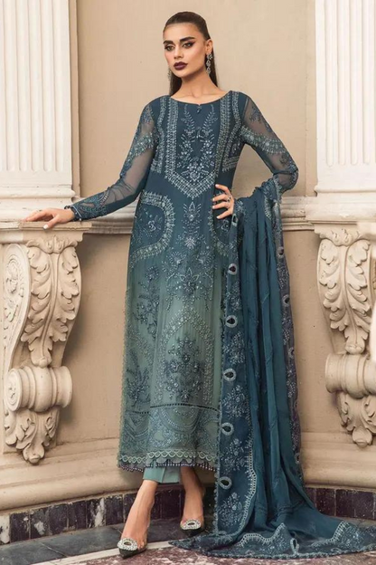 Maria B Embroidered Chiffon Unstitched -Wedding Collection