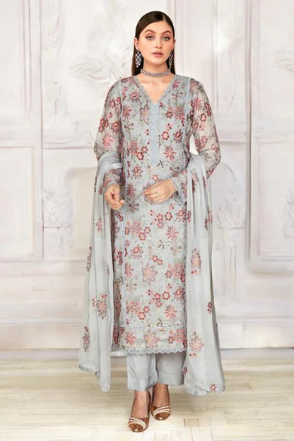 3-Piece Unstitched Chiffon by Ramsha WF-413