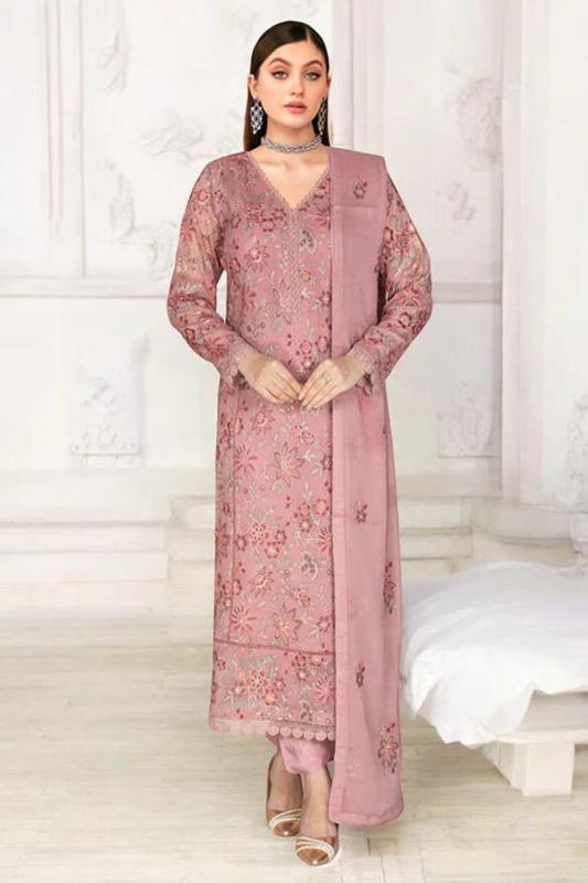 3-Piece Unstitched Chiffon by Ramsha WC-413