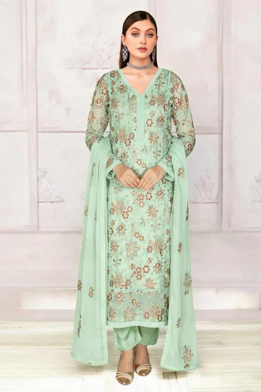 3-Piece Unstitched Chiffon by Ramsha WB-413