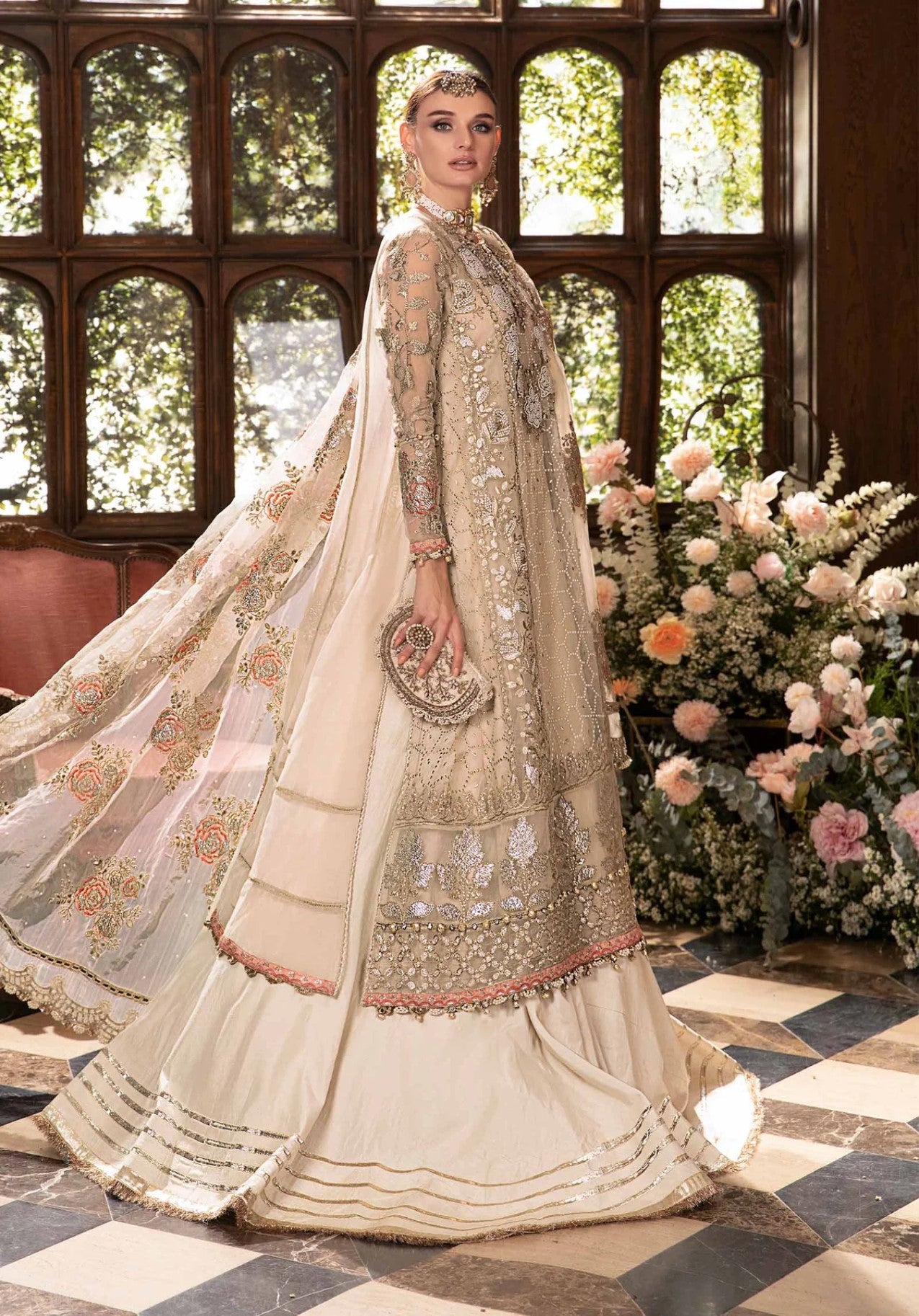 Mbroidered by Maria.B. Embroidered Organza Suit with Embroidered Organza Dupatta